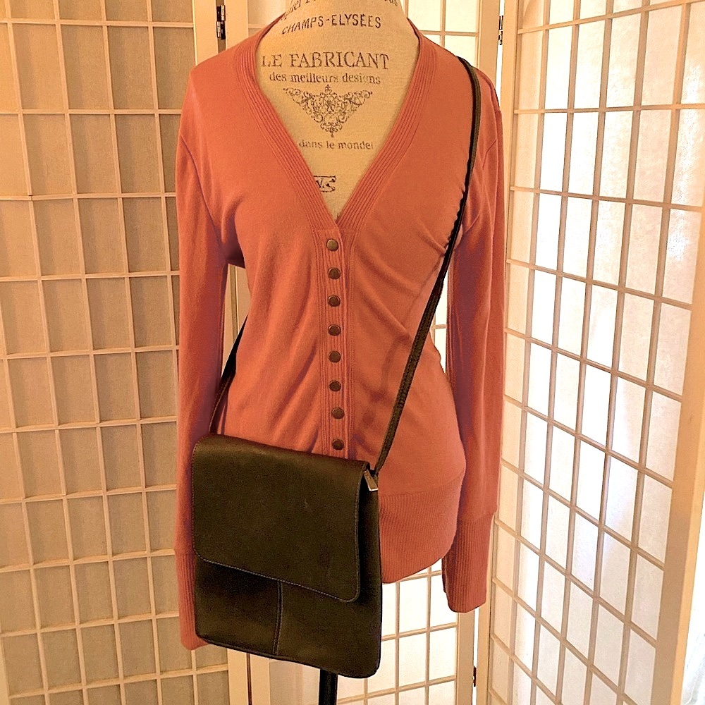 SNAPPIE! Popular Coral-Color Snap Front Cardigan - Worn 2x!